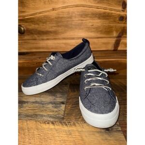 Sperry Seacoast Core Blue Glitter Sneakers Rawhide Laces STS82750 7.5M